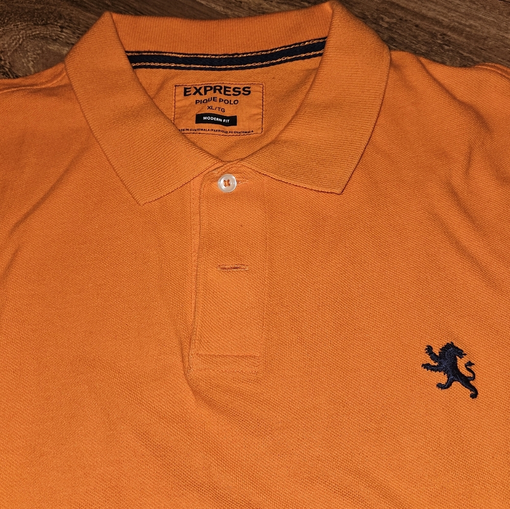 Express Men's Orange Polo Shirt
